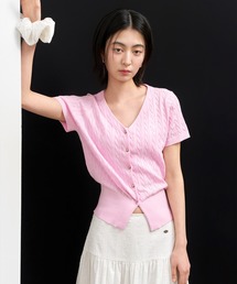 GENERAL IDEA（ジェネラルアイデア）の「GENERAL IDEA/ジェネラルアイディア tencel v-neck cable cardigan カーディガン（カーディガン/ボレロ）」