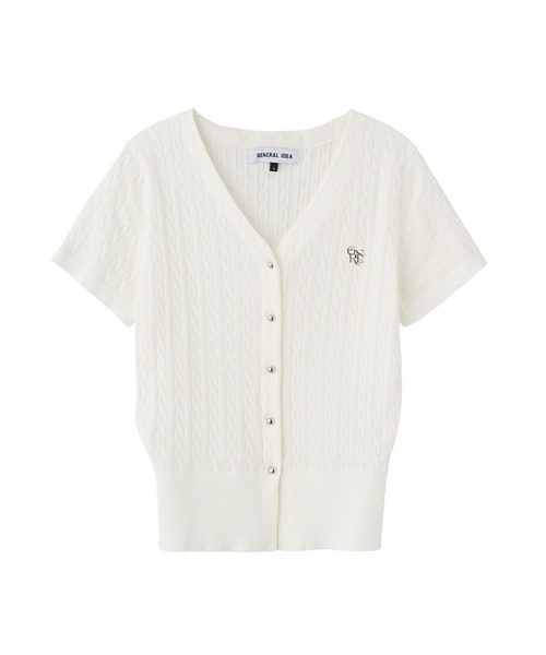 GENERAL IDEA(ジェネラルアイデア)の「GENERAL IDEA/ジェネラルアイディア tencel v-neck cable cardigan カーディガン(カーディガン/ボレロ・レディース・ブラック/ブルー/ラベンダー/ホワイト/ピンク・S/M/L)」の6枚目の写真