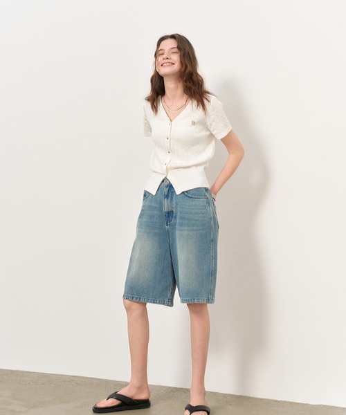 GENERAL IDEA(ジェネラルアイデア)の「GENERAL IDEA/ジェネラルアイディア tencel v-neck cable cardigan カーディガン(カーディガン/ボレロ・レディース・ブラック/ブルー/ラベンダー/ホワイト/ピンク・S/M/L)」の12枚目の写真