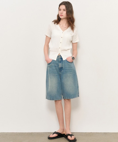 GENERAL IDEA(ジェネラルアイデア)の「GENERAL IDEA/ジェネラルアイディア tencel v-neck cable cardigan カーディガン(カーディガン/ボレロ・レディース・ブラック/ブルー/ラベンダー/ホワイト/ピンク・S/M/L)」の13枚目の写真