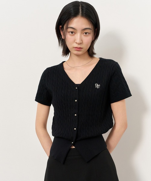 GENERAL IDEA(ジェネラルアイデア)の「GENERAL IDEA/ジェネラルアイディア tencel v-neck cable cardigan カーディガン(カーディガン/ボレロ・レディース・ブラック/ブルー/ラベンダー/ホワイト/ピンク・S/M/L)」の22枚目の写真