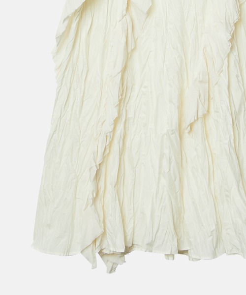 LE CIEL BLEU(ルシェルブルー)の「クリンクルドラッフルキャムドレス / Crinckled Ruffle Cami Dress(ワンピース・レディース・オフホワイト/ブラック・36/38)」の10枚目の写真