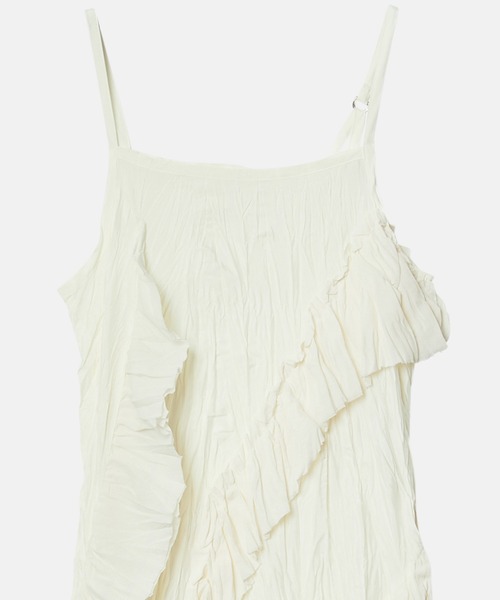 LE CIEL BLEU(ルシェルブルー)の「クリンクルドラッフルキャムドレス / Crinckled Ruffle Cami Dress(ワンピース・レディース・オフホワイト/ブラック・36/38)」の9枚目の写真