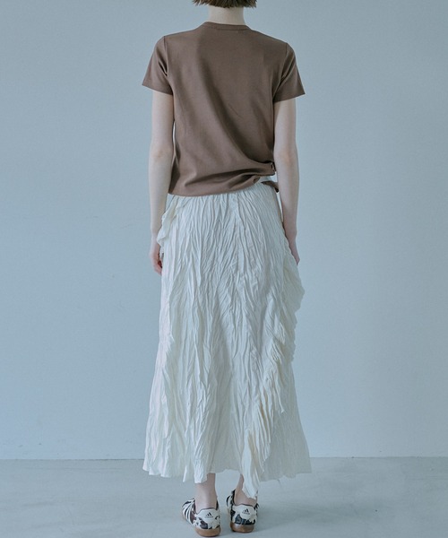 LE CIEL BLEU(ルシェルブルー)の「クリンクルドラッフルキャムドレス / Crinckled Ruffle Cami Dress(ワンピース・レディース・オフホワイト/ブラック・36/38)」の7枚目の写真