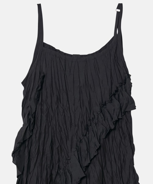 LE CIEL BLEU(ルシェルブルー)の「クリンクルドラッフルキャムドレス / Crinckled Ruffle Cami Dress(ワンピース・レディース・オフホワイト/ブラック・36/38)」の18枚目の写真
