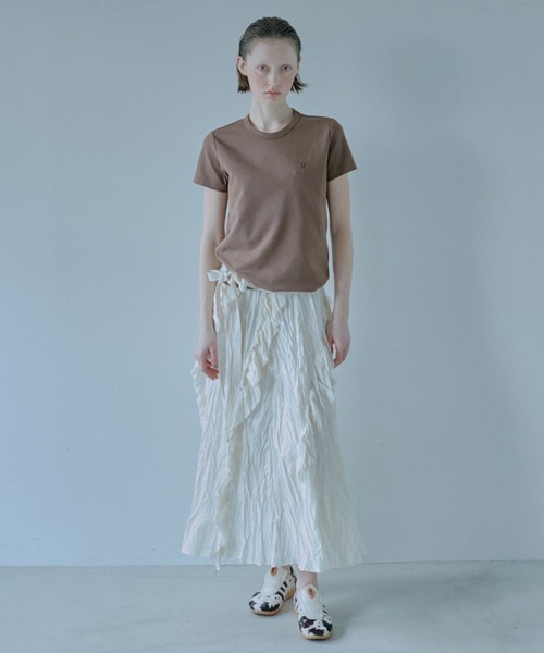 LE CIEL BLEU(ルシェルブルー)の「クリンクルドラッフルキャムドレス / Crinckled Ruffle Cami Dress(ワンピース・レディース・オフホワイト/ブラック・36/38)」の21枚目の写真