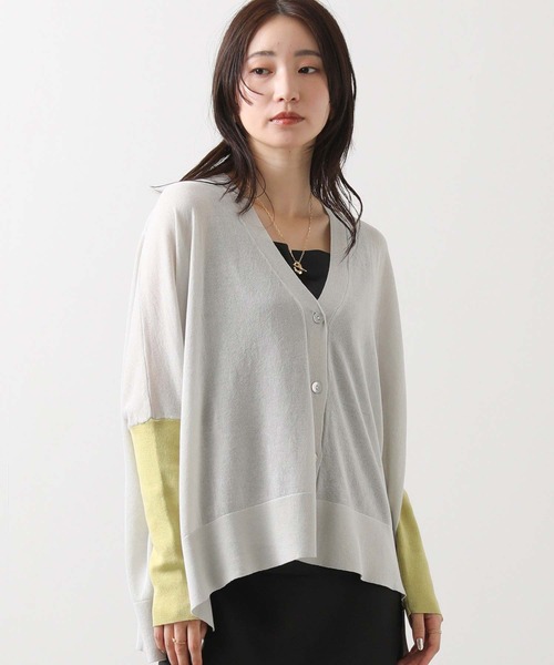 Gready Brilliant（グレディブリリアン）の「シアーポンチョ配色スリーブニット（ニット/セーター・レディース・アイボリー/ライトグレー・FREE）」の15枚目の写真