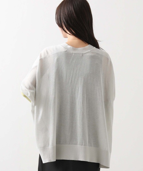 Gready Brilliant（グレディブリリアン）の「シアーポンチョ配色スリーブニット（ニット/セーター・レディース・アイボリー/ライトグレー・FREE）」の17枚目の写真