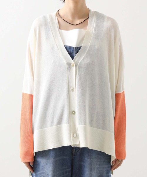 Gready Brilliant（グレディブリリアン）の「シアーポンチョ配色スリーブニット（ニット/セーター・レディース・アイボリー/ライトグレー・FREE）」の19枚目の写真