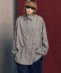 24AW★MAISON SPECIALタイ付シャツ 長袖 ゆったり ライトグレー 24AW☆MAISON SPECIALタイ付シャツ 長袖 ゆったり ライトグレー