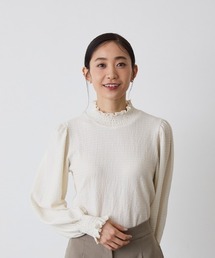 riziere（リジェール）の「MOM:シャーリングカラープルオーバー(KIDSとお揃い)（Tシャツ/カットソー）」