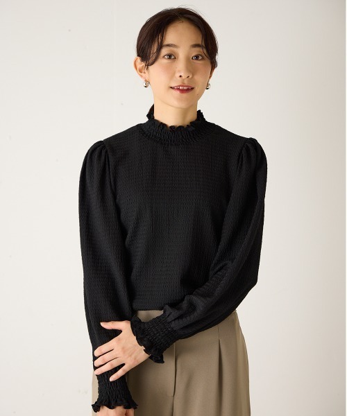 riziere(リジェール)の「MOM:シャーリングカラープルオーバー(KIDSとお揃い)(Tシャツ/カットソー・レディース・アイボリー/ブラック・FREE)」の21枚目の写真