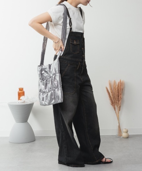 RCD（アールシーディー）の「デニムサロペットワイドパンツ（サロペット/オーバーオール・レディース・ブラック系その他2/ネイビー/ブルー・LL/L/M）」の10枚目の写真
