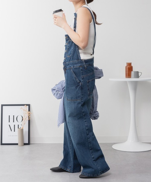 RCD（アールシーディー）の「デニムサロペットワイドパンツ（サロペット/オーバーオール・レディース・ブラック系その他2/ネイビー/ブルー・LL/L/M）」の19枚目の写真