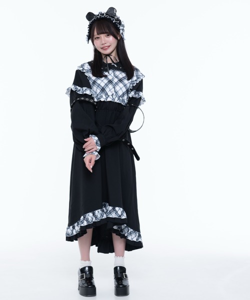 TRAVAS TOKYO/トラバス トーキョー』チェック切替ワンピース