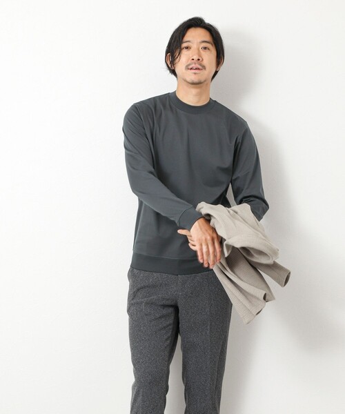 NOLLEY’S(ノーリーズ)の「《ビジカジ対応》シルケットスムース ドレス長袖Tシャツ 25AW(Tシャツ/カットソー・メンズ・キャメル/ホワイト/チャコールグレー/ブルー/ブラック・XL/L/M/S)」の19枚目の写真