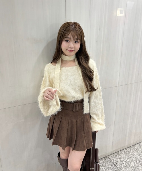 mellowneon(メロウネオン)の「コーデュロイベルトセットプリーツスカート(スカート・レディース・アイボリー/ブラウン/ブラック・FREE)」の15枚目の写真