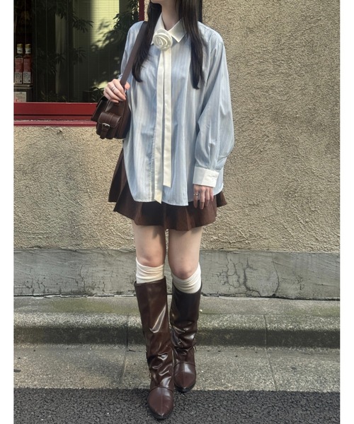 mellowneon(メロウネオン)の「コーデュロイベルトセットプリーツスカート(スカート・レディース・アイボリー/ブラウン/ブラック・FREE)」の18枚目の写真