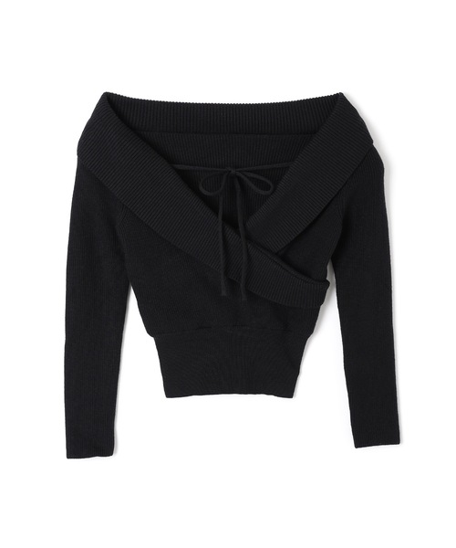 M DOLLY(エムドリー)の「amore ribbon knit tops/アモーレリボンニットトップス(ニット/セーター・レディース・ブラック/ピンク・FREE)」の16枚目の写真