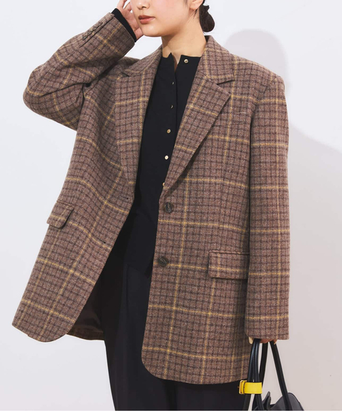 ジャーナルスタンダードレサージュ　チェックジャケット シェットランドウールチェックジャケット（テーラードジャケット