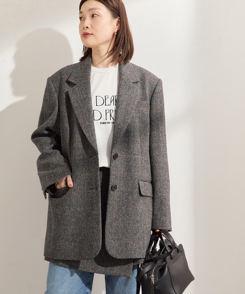 シェットランドウールチェックジャケット（テーラードジャケット