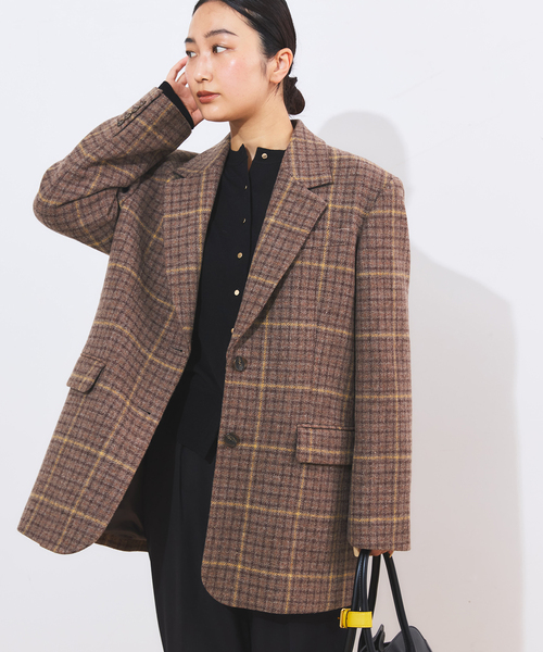 シェットランドウールチェックジャケット（テーラードジャケット