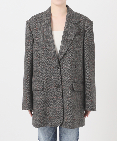 シェットランドウールチェックジャケット（テーラードジャケット