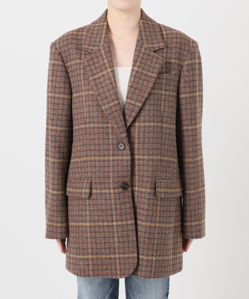 シェットランドウールチェックジャケット（テーラードジャケット
