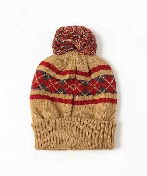 BEAMS(ビームス)の「アーガイル ボンボン ニットキャップ(ニットキャップ/ビーニー・メンズ・ブラック/ネイビー/ワイン/ブラウン系その他4・ONE SIZE)」の9枚目の写真