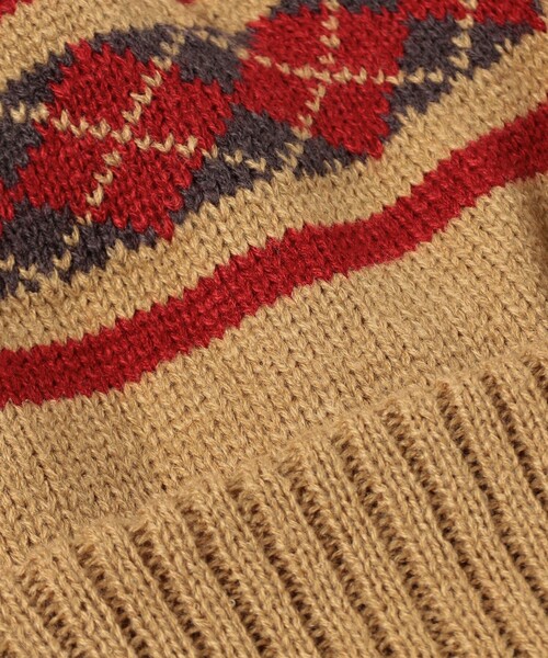 BEAMS(ビームス)の「アーガイル ボンボン ニットキャップ(ニットキャップ/ビーニー・メンズ・ブラック/ネイビー/ワイン/ブラウン系その他4・ONE SIZE)」の8枚目の写真