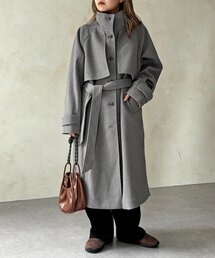 CPCM | ケープ付き軽量メルトンスタンドコート(その他アウター)