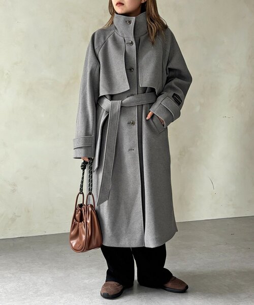 ケープ付き軽量メルトンスタンドコート（その他アウター）｜CPCM