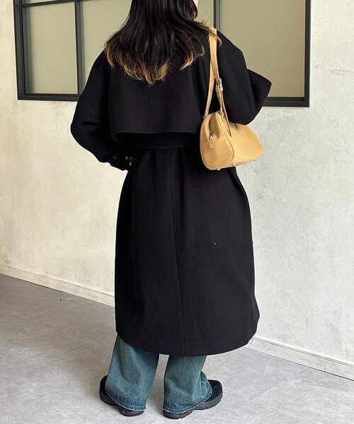 CPCM（シーピーシーエム）の「ケープ付き軽量メルトンスタンドコート（その他アウター・レディース・ブラウン系その他/ブラック/オフホワイト/グレー・FREE）」の18枚目の写真