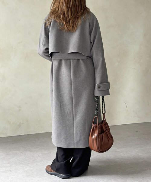 CPCM（シーピーシーエム）の「ケープ付き軽量メルトンスタンドコート（その他アウター・レディース・ブラウン系その他/ブラック/オフホワイト/グレー・FREE）」の22枚目の写真