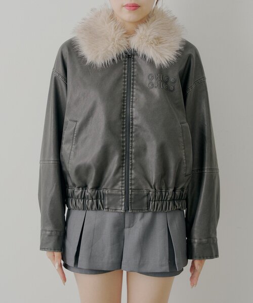 Chico ルーズスエードジップブルゾン アウター Chico ルーズスエードジップブルゾン ルーズスエードジップ