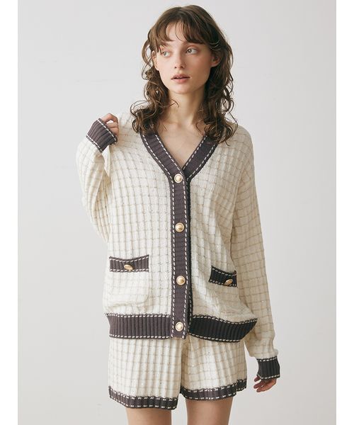 SNIDEL HOME(スナイデルホーム)の「ラメニットツイードショートパンツ(ルームウェア/パジャマ・レディース・ピンク/オフホワイト/ライトブルー・F)」の11枚目の写真