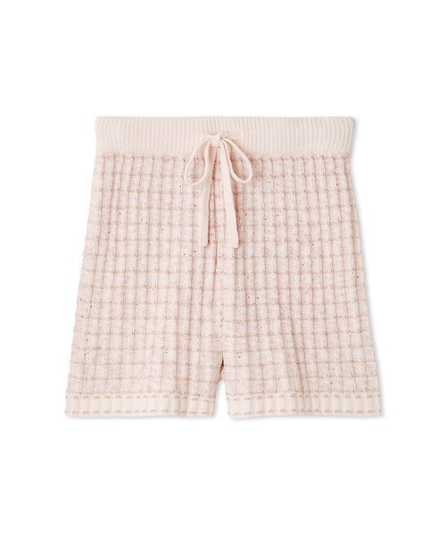 SNIDEL HOME(スナイデルホーム)の「ラメニットツイードショートパンツ(ルームウェア/パジャマ・レディース・ピンク/オフホワイト/ライトブルー・F)」の16枚目の写真