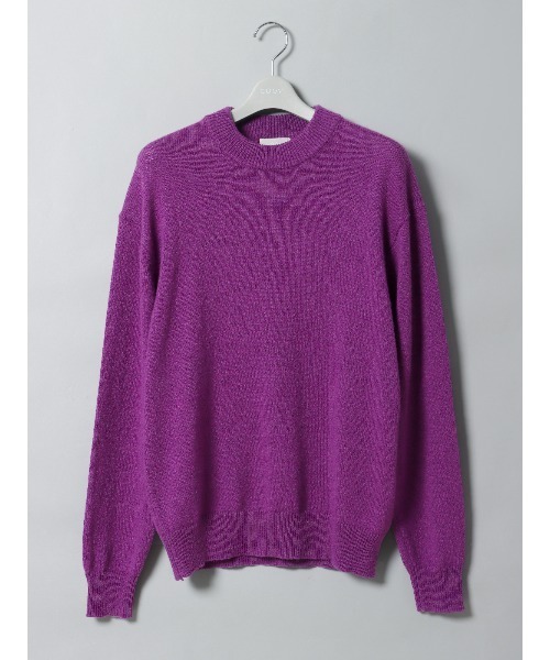 SUIT SQUARE（スーツスクエア）の「GOOVI モックネックニット 長袖 ウォッシャブル 和紙×ラムズウールブレンド（ニット/セーター・メンズ・パープル系/レッド系/オレンジ系・1/2/3）」の2枚目の写真