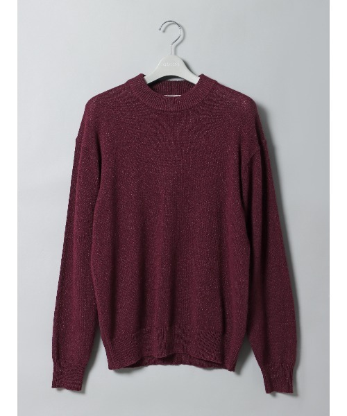 SUIT SQUARE（スーツスクエア）の「GOOVI モックネックニット 長袖 ウォッシャブル 和紙×ラムズウールブレンド（ニット/セーター・メンズ・パープル系/レッド系/オレンジ系・1/2/3）」の3枚目の写真