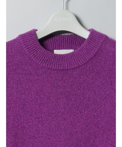SUIT SQUARE（スーツスクエア）の「GOOVI モックネックニット 長袖 ウォッシャブル 和紙×ラムズウールブレンド（ニット/セーター・メンズ・パープル系/レッド系/オレンジ系・1/2/3）」の5枚目の写真