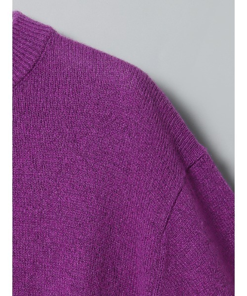 SUIT SQUARE（スーツスクエア）の「GOOVI モックネックニット 長袖 ウォッシャブル 和紙×ラムズウールブレンド（ニット/セーター・メンズ・パープル系/レッド系/オレンジ系・1/2/3）」の6枚目の写真