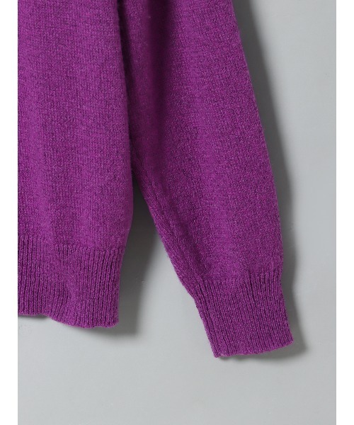 SUIT SQUARE（スーツスクエア）の「GOOVI モックネックニット 長袖 ウォッシャブル 和紙×ラムズウールブレンド（ニット/セーター・メンズ・パープル系/レッド系/オレンジ系・1/2/3）」の7枚目の写真