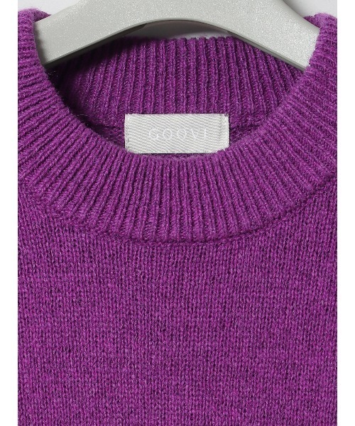 SUIT SQUARE（スーツスクエア）の「GOOVI モックネックニット 長袖 ウォッシャブル 和紙×ラムズウールブレンド（ニット/セーター・メンズ・パープル系/レッド系/オレンジ系・1/2/3）」の8枚目の写真