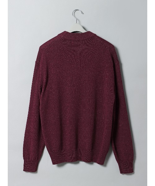 SUIT SQUARE（スーツスクエア）の「GOOVI モックネックニット 長袖 ウォッシャブル 和紙×ラムズウールブレンド（ニット/セーター・メンズ・パープル系/レッド系/オレンジ系・1/2/3）」の10枚目の写真