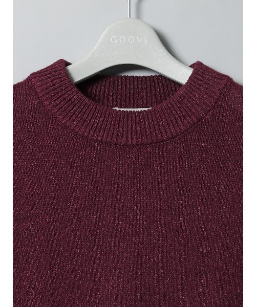 SUIT SQUARE（スーツスクエア）の「GOOVI モックネックニット 長袖 ウォッシャブル 和紙×ラムズウールブレンド（ニット/セーター・メンズ・パープル系/レッド系/オレンジ系・1/2/3）」の11枚目の写真