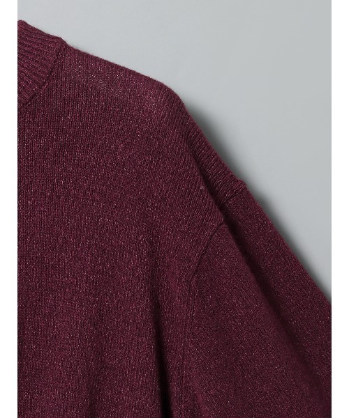 SUIT SQUARE（スーツスクエア）の「GOOVI モックネックニット 長袖 ウォッシャブル 和紙×ラムズウールブレンド（ニット/セーター・メンズ・パープル系/レッド系/オレンジ系・1/2/3）」の12枚目の写真