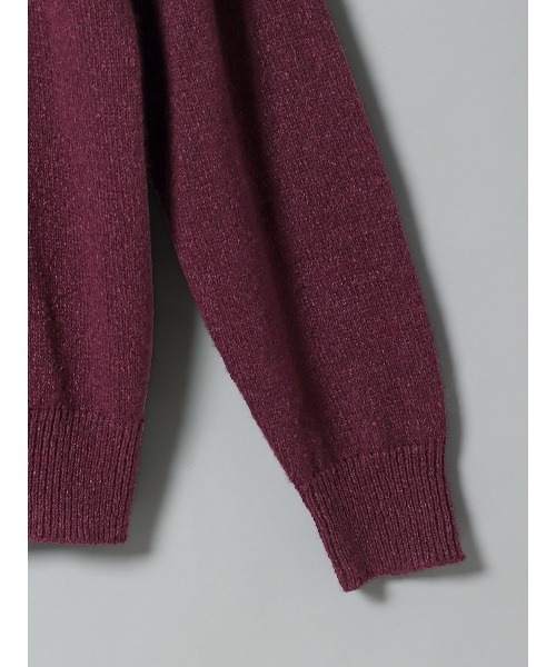 SUIT SQUARE（スーツスクエア）の「GOOVI モックネックニット 長袖 ウォッシャブル 和紙×ラムズウールブレンド（ニット/セーター・メンズ・パープル系/レッド系/オレンジ系・1/2/3）」の13枚目の写真