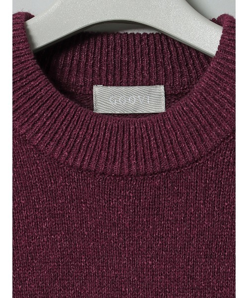 SUIT SQUARE（スーツスクエア）の「GOOVI モックネックニット 長袖 ウォッシャブル 和紙×ラムズウールブレンド（ニット/セーター・メンズ・パープル系/レッド系/オレンジ系・1/2/3）」の14枚目の写真