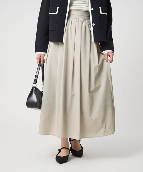 green label relaxing（グリーンレーベルリラクシング）の「エアリー ギャザー スカート 2（スカート・レディース・ライトグレー/ダークグレー/ダークブラウン・36/38）」の2枚目の写真