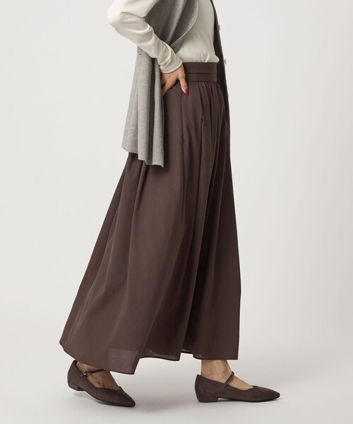 green label relaxing（グリーンレーベルリラクシング）の「エアリー ギャザー スカート 2（スカート・レディース・ライトグレー/ダークグレー/ダークブラウン・36/38）」の5枚目の写真